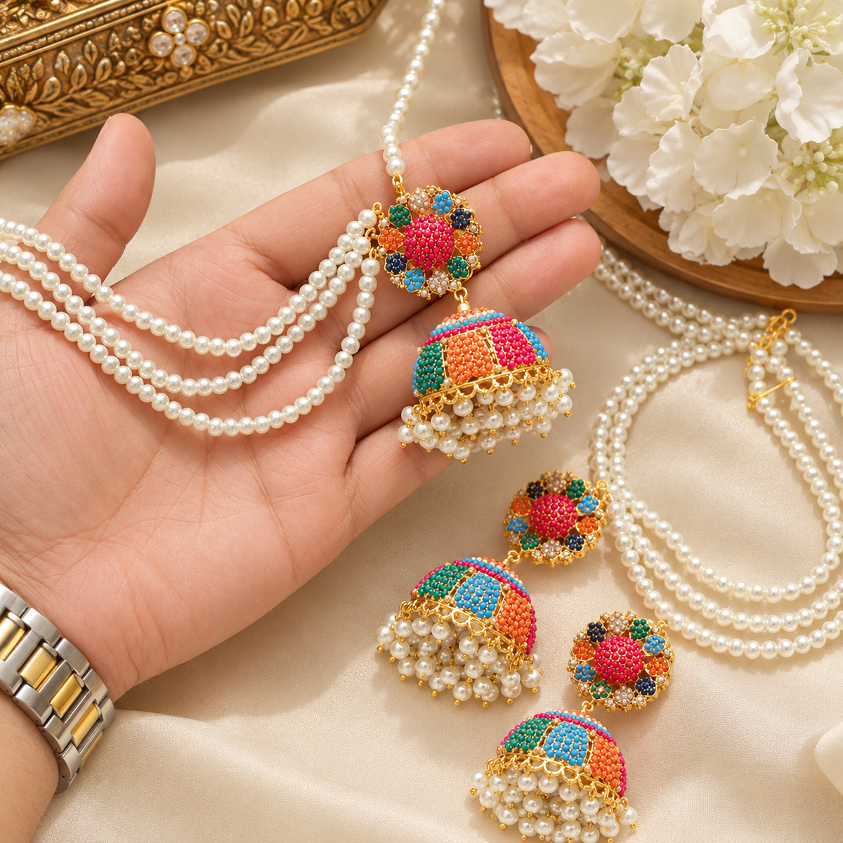 Premium Quality Noratan Jhumki Sahara