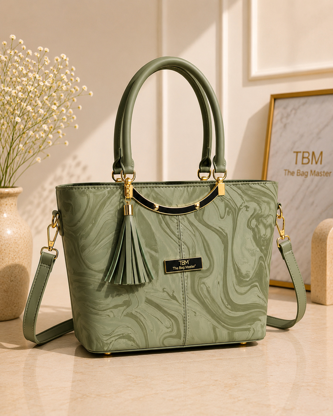 High Quality TBM Bag with Leather Tassel
