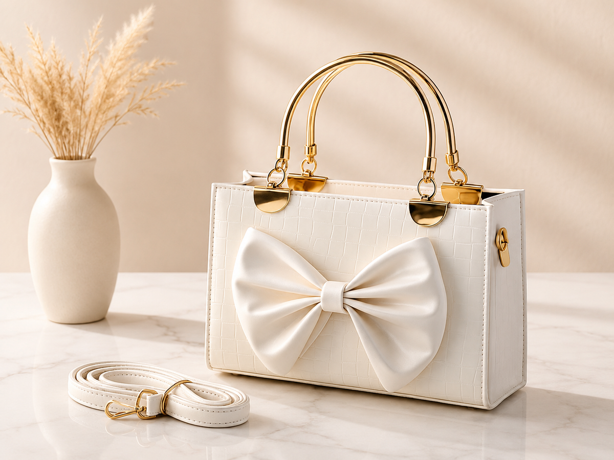 Bow Style Croc Crossbody Bag