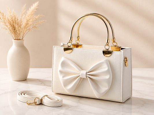 Bow Style Croc Crossbody Bag