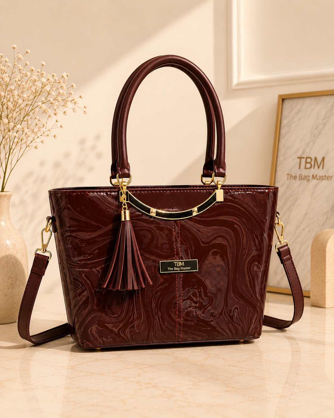 High Quality TBM Bag with Leather Tassel