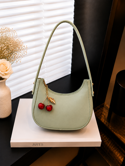 Moon Style Crossbody Bag with Cherry Keychain
