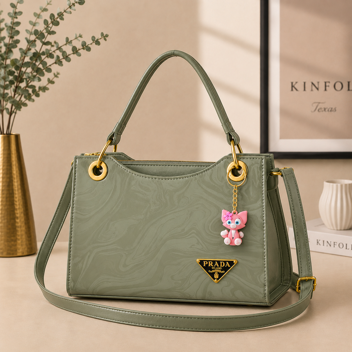 Prada Handbag with Premium Keychain