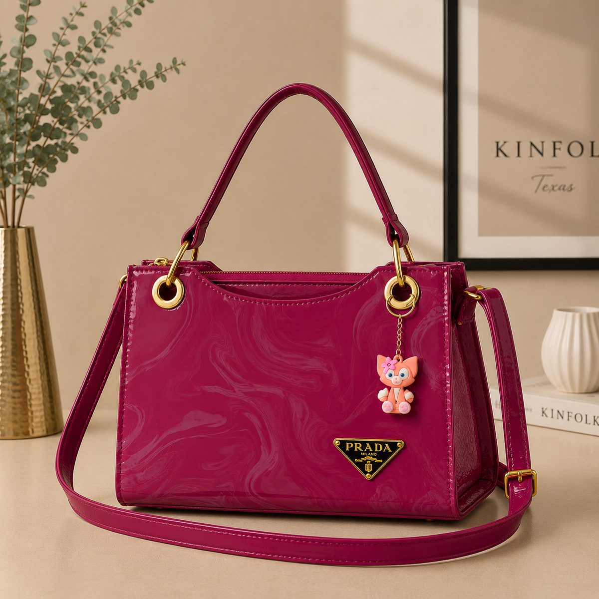 Prada Handbag with Premium Keychain