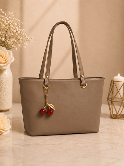 Tote Bag with Cherry Keychain