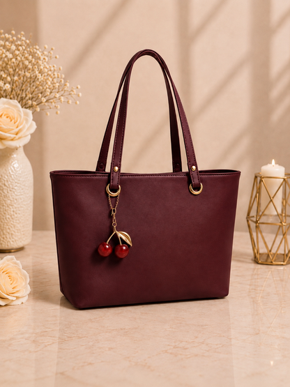 Tote Bag with Cherry Keychain