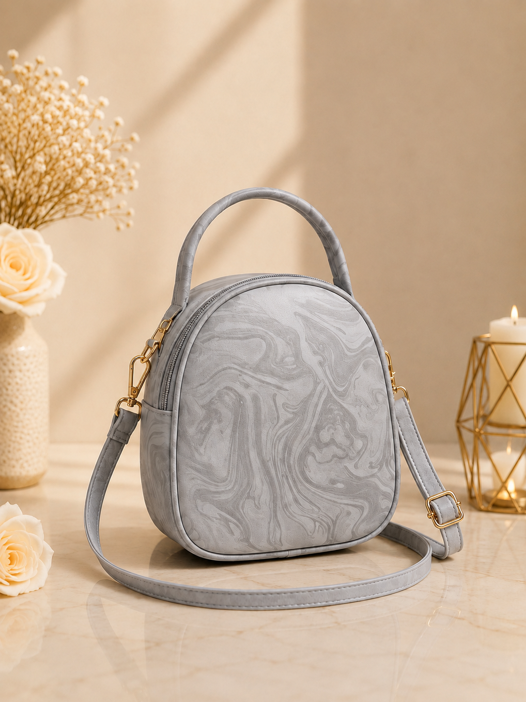 Travel & Hand Carry Marble Design Handbag