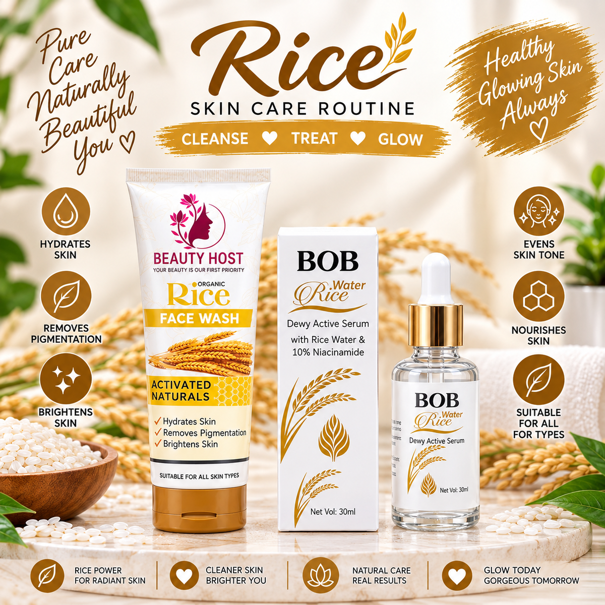 Rice Skincare Deal – Face Wash & Serum
