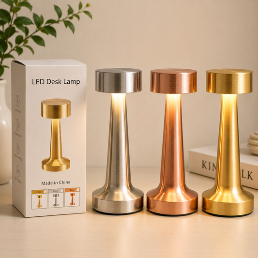 Type C Rechargeable LED Desk Lamp 3 Light Colors & Touch Control