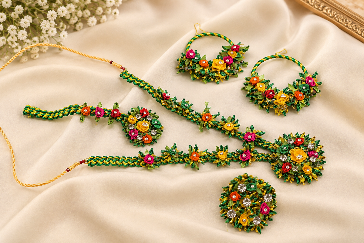 Mehndi Attire – Beautiful Gota Har Set