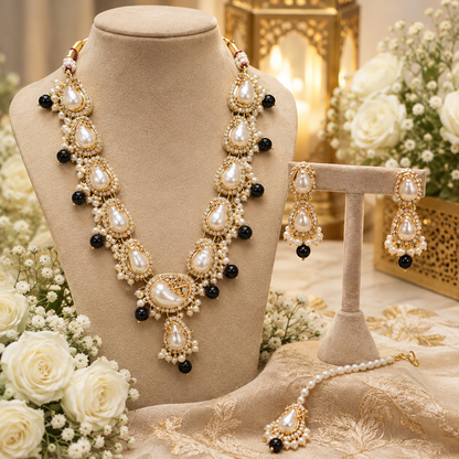 New Stylish Turkish Pearl Gajra Necklace Set