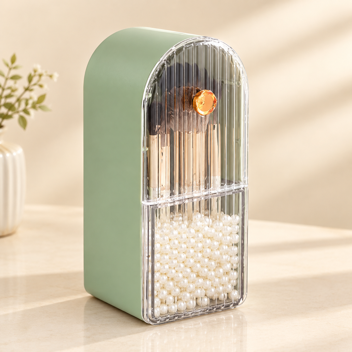 Transparent Lipstick & Cosmetic Storage Box with Lid