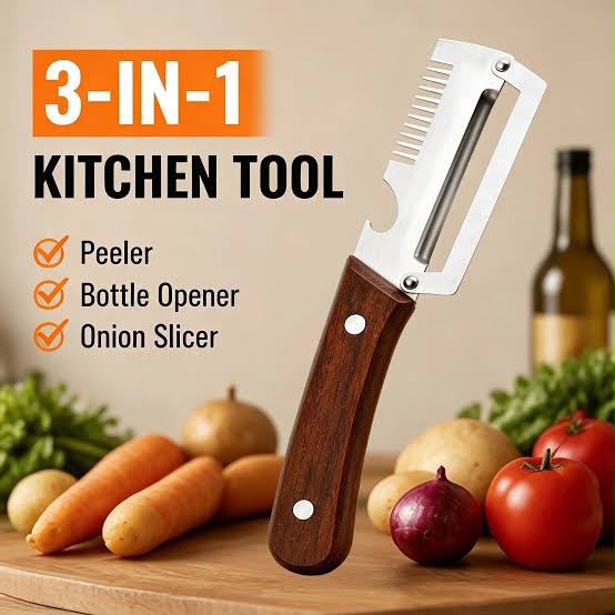 3-in-1 Serrated Peeling Knife – Multifunctional Kitchen Tool
