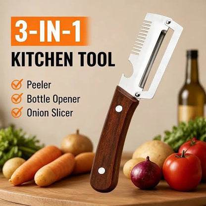 3-in-1 Serrated Peeling Knife – Multifunctional Kitchen Tool