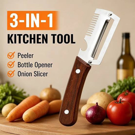 3-in-1 Serrated Peeling Knife – Multifunctional Kitchen Tool