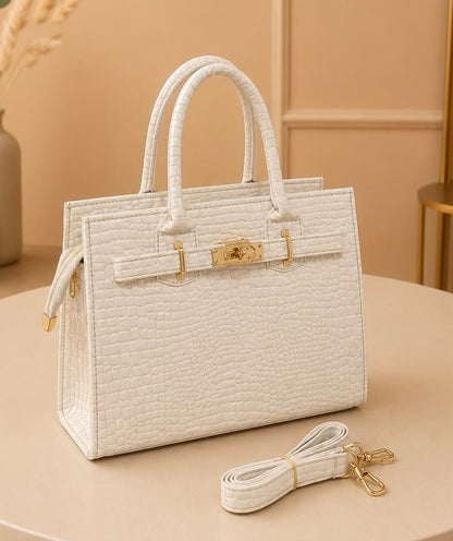 Elegant Croco Texture Handbag