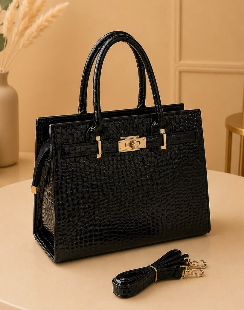 Elegant Croco Texture Handbag