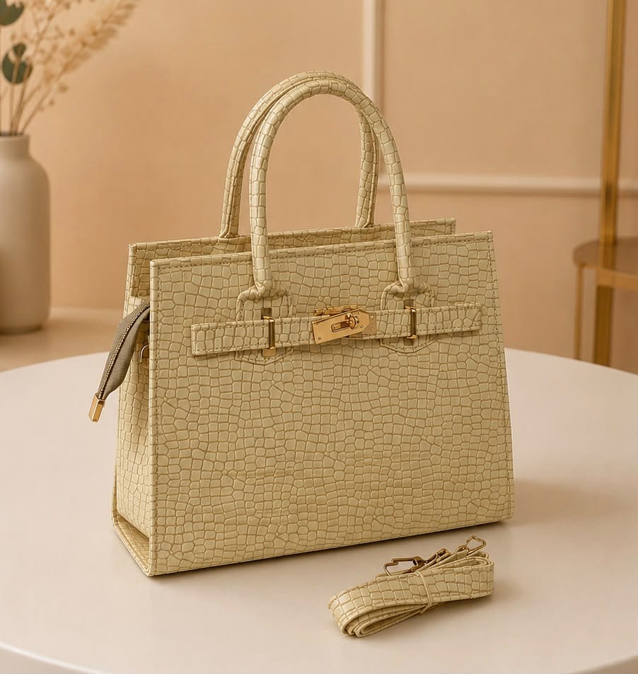 Elegant Croco Texture Handbag