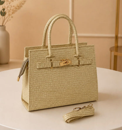 Elegant Croco Texture Handbag