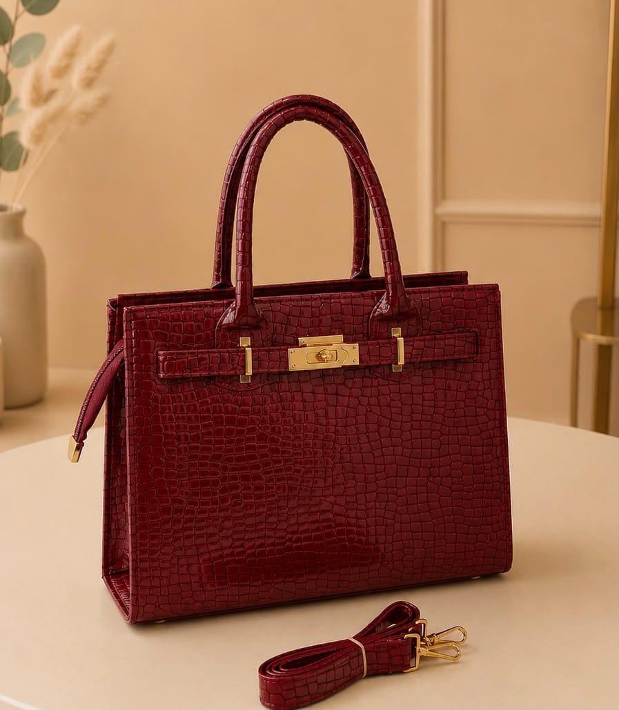 Elegant Croco Texture Handbag