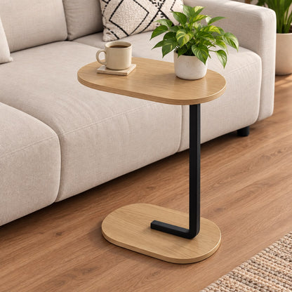 New C-Shape Wooden Side Table