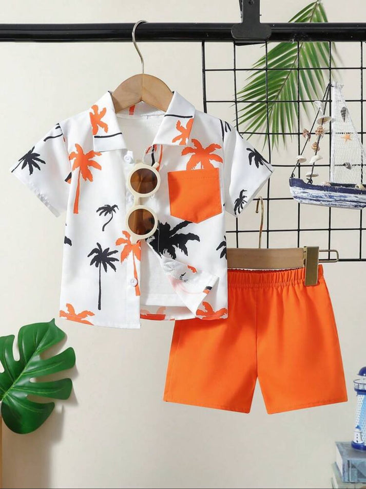 Kids Printed Shirt & Shorts Set