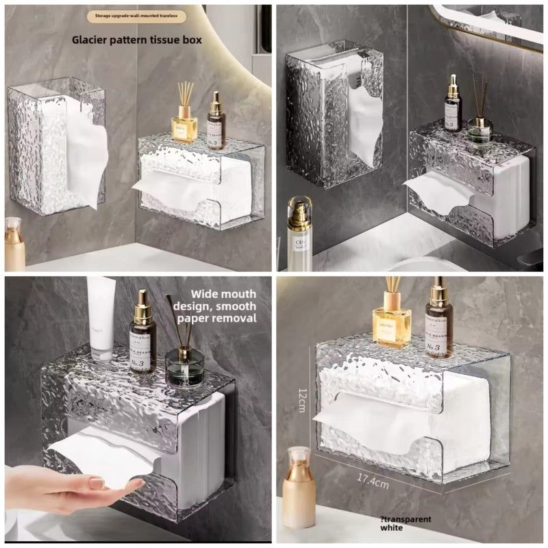 Wall Mounted Acrylic Tissue Organiser