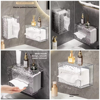 Wall Mounted Acrylic Tissue Organiser